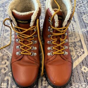 Fake Dr. Martens Tan Lined Boots Size 8
